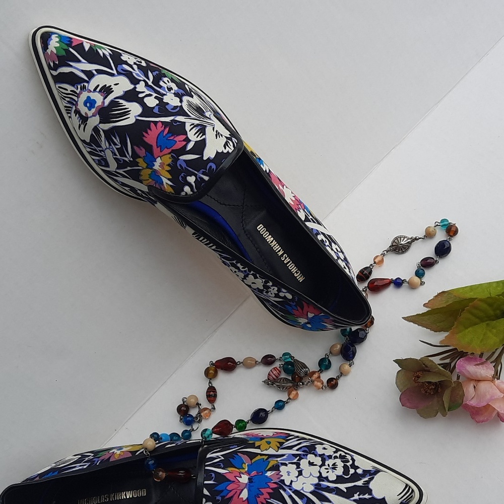 NICHOLAS KIRKWOOD Silk Slip-On Flats - Picture 6 of 11